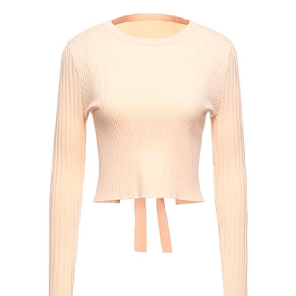 NWOT Live the Process Apricot Beige Ballerina Crop Top Long Sleeve Medium
